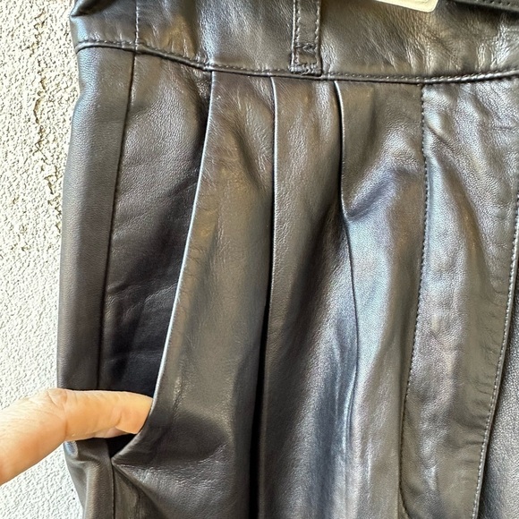 Iro Leather Paper Bag Waist Pants in black size 4 - Picture 11 of 12